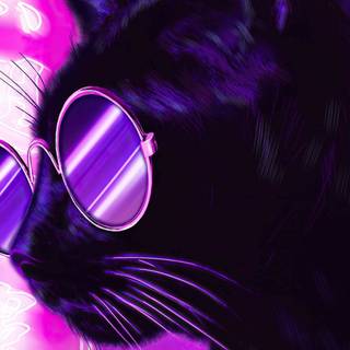 Aesthetic purple neon PC wallpaper