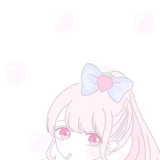 Kawaii anime pink wallpaper