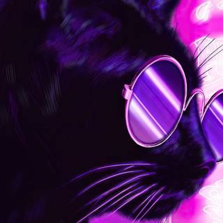 Aesthetic purple neon PC wallpaper