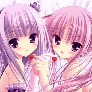 Kawaii anime pink wallpaper