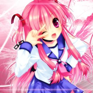 Kawaii anime pink wallpaper