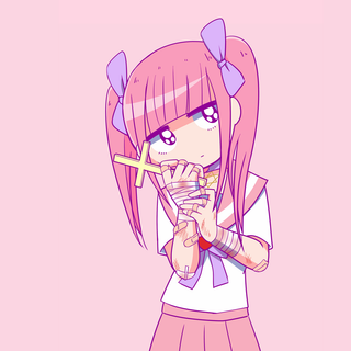 Kawaii anime pink wallpaper