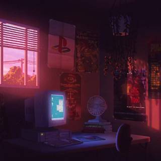 Aesthetic sunset computer wallpaper