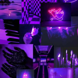Aesthetic purple neon wallpaper