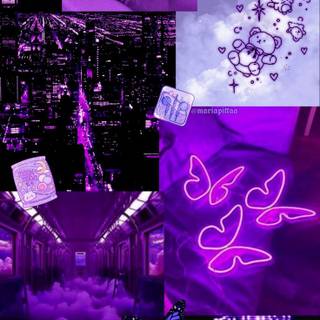 Aesthetic purple neon wallpaper