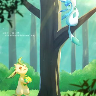 Leafeon and Glaceon wallpaper