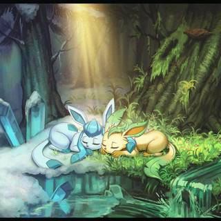 Leafeon and Glaceon wallpaper