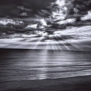 Black and white ocean wallpaper