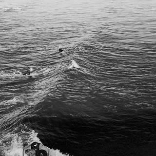 Black and white ocean wallpaper