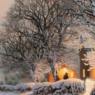 Country winter art wallpaper