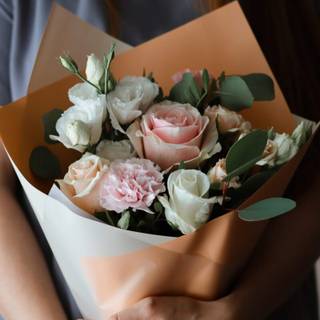 Pastel brown and white springtime wallpaper