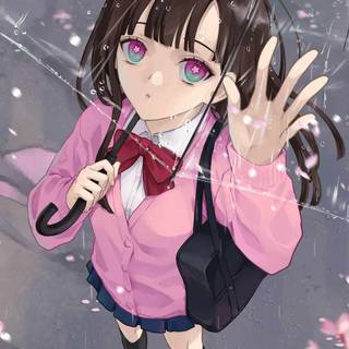 Cartoon iPhone girl wallpaper