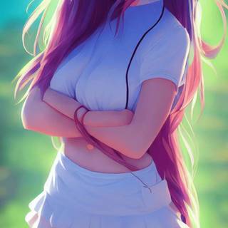 Cartoon iPhone girl wallpaper