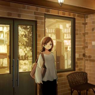 Cartoon iPhone girl wallpaper