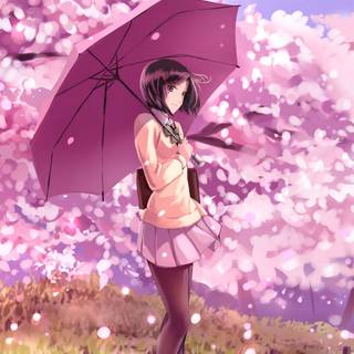 Cartoon iPhone girl wallpaper