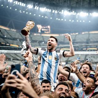 Messi lifting world cup wallpaper