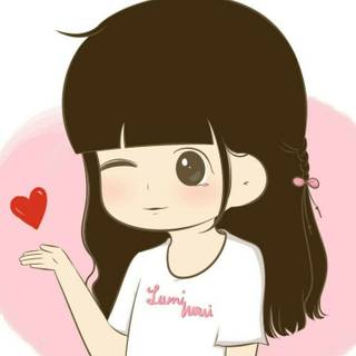 Girl cartoon love wallpaper