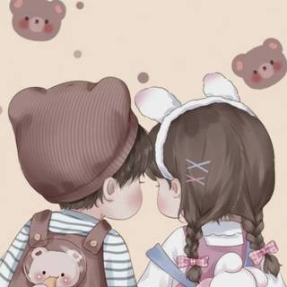 Girl cartoon love wallpaper