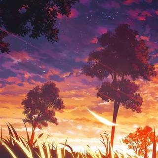 Anime sunset 1920x1080 PS4 wallpaper