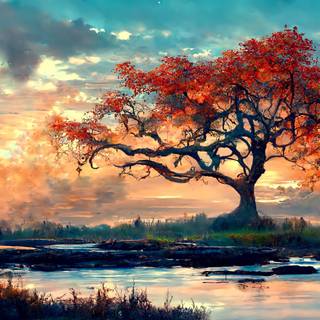 Aesthetic sunset laptop wallpaper