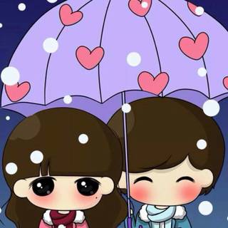 Girl cartoon love wallpaper