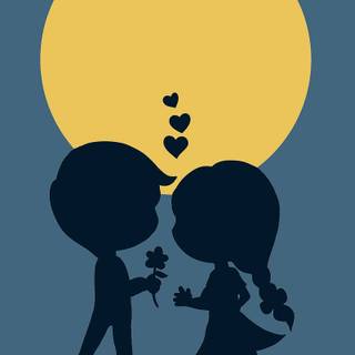 Girl cartoon love wallpaper