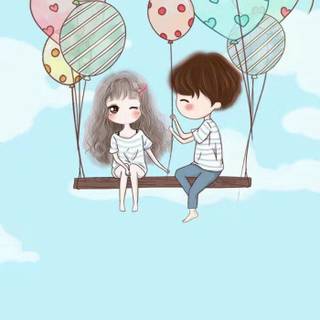 Girl cartoon love wallpaper