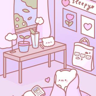 Kawaii cute house wallpaper