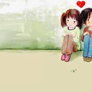 Girl cartoon love wallpaper