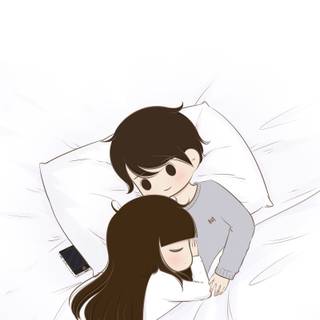 Girl cartoon love wallpaper