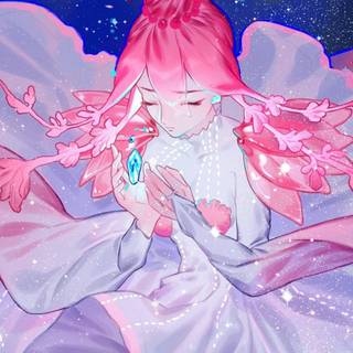 Anime pink aesthetic PC wallpaper