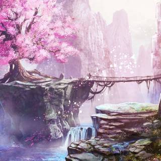 Anime pink aesthetic PC wallpaper