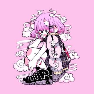 Anime pink aesthetic PC wallpaper