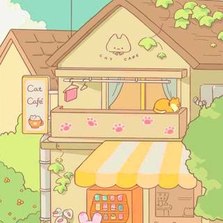 Kawaii cute house wallpaper