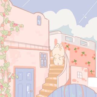 Kawaii cute house wallpaper