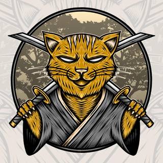 Cat samurai wallpaper