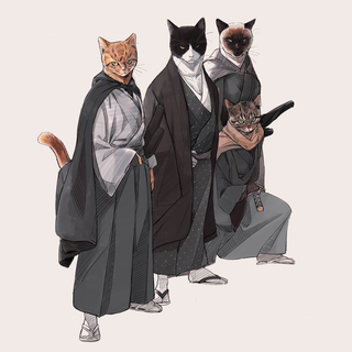 Cat samurai wallpaper