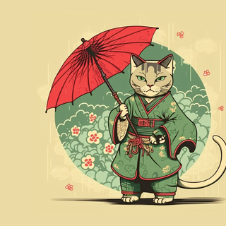 Cat samurai wallpaper