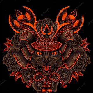 Cat samurai wallpaper