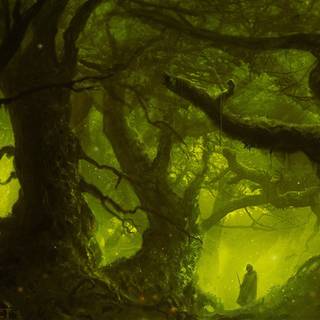 Dark fantasy forest wallpaper