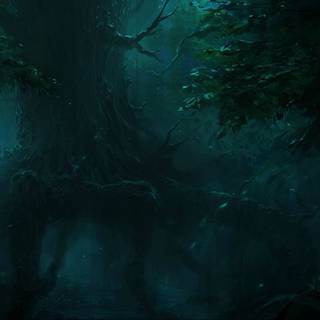 Dark fantasy forest wallpaper