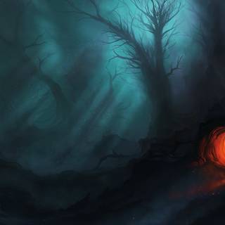 Dark fantasy forest wallpaper