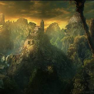 Dark fantasy forest wallpaper