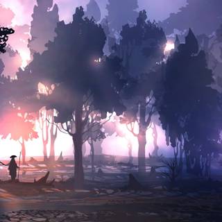 Dark fantasy forest wallpaper