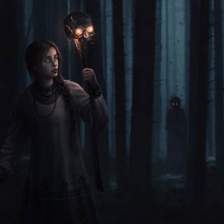 Dark fantasy forest wallpaper