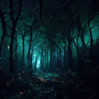 Dark fantasy forest wallpaper