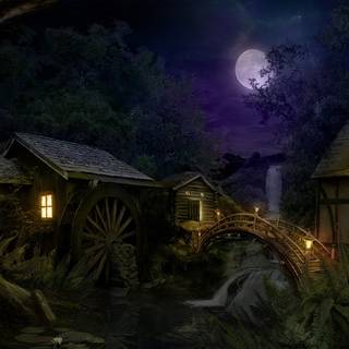 Dark fantasy forest wallpaper