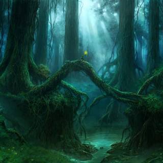 Dark fantasy forest wallpaper