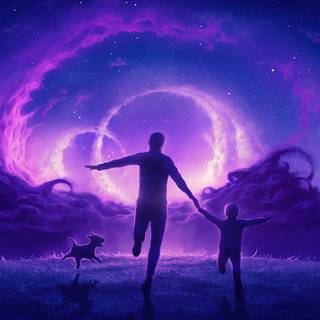 Purple dogs wallpaper