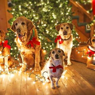 Holiday dogs wallpaper